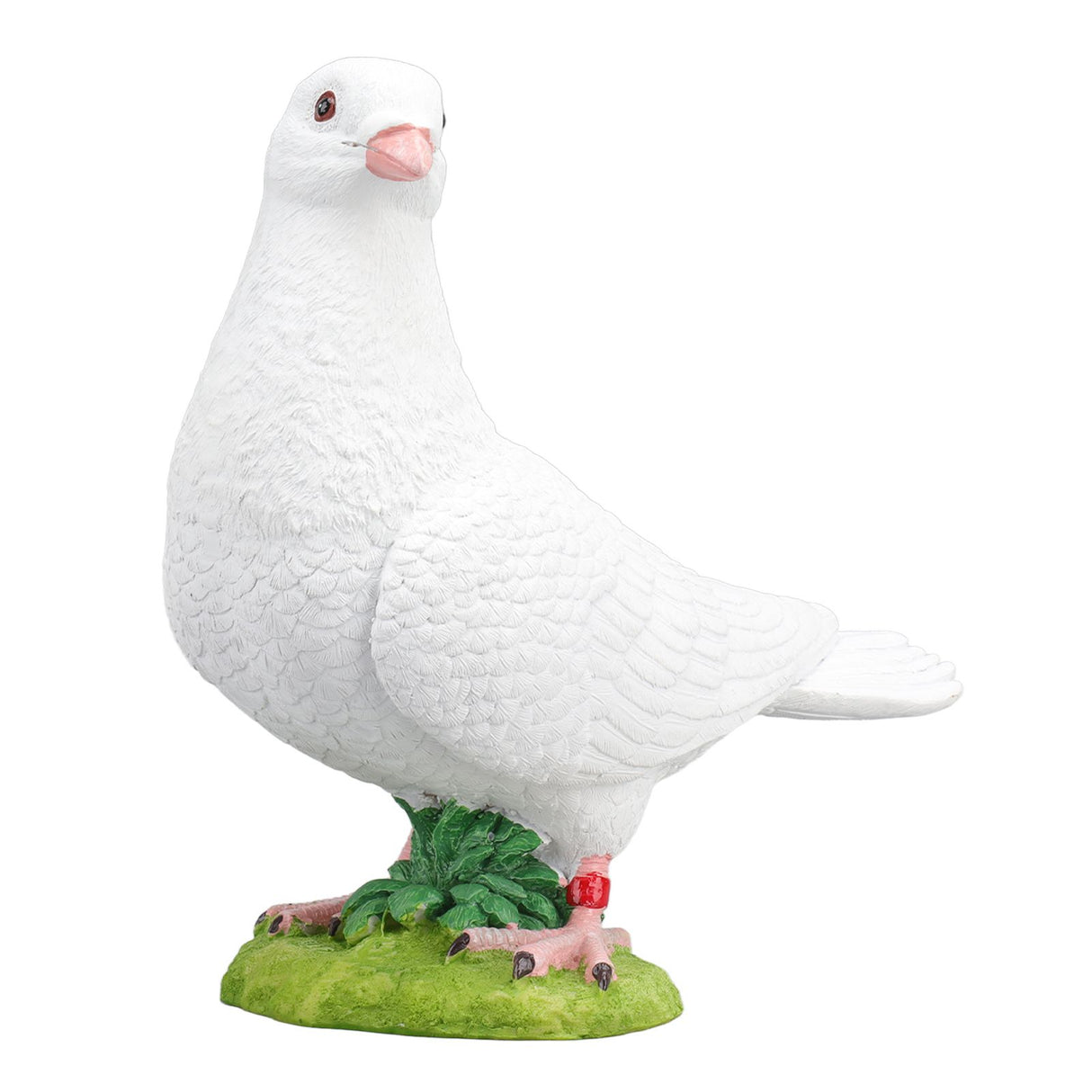 Artificial White Doves Ornament High Simulation Resin White Feather Birds Ornaments for Garden Home Decoration Head Towards The Left White Dove