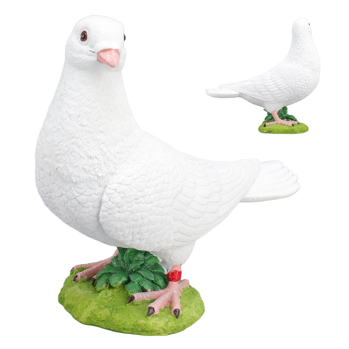 Artificial White Doves Ornament High Simulation Resin White Feather Birds Ornaments for Garden Home Decoration Head Towards The Left White Dove