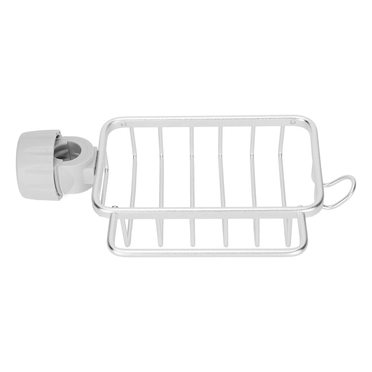 Kitchen Faucet Storage Rack Faucet Sponge Holder Hanging Drain Rack with Towel Shelf for Kitchen Sink Silver