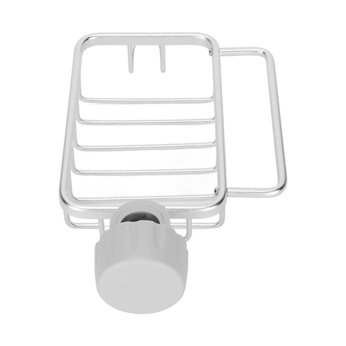 Kitchen Faucet Storage Rack Faucet Sponge Holder Hanging Drain Rack with Towel Shelf for Kitchen Sink Silver