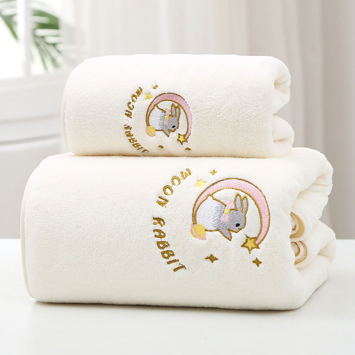 Bath Towel Coral Fleece Water Absorption Soft Thicken Shower Towel for Home Beach Beige 34x76