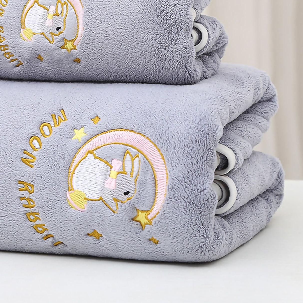 Bath Towel Coral Fleece Water Absorption Soft Thicken Shower Towel for Home Beach Grey 34x76