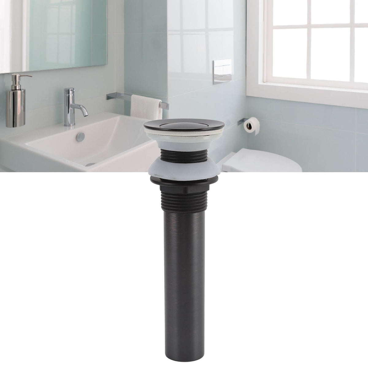 Bathroom Basin Sink Drain Brass Stainless Steel Pop Up Draining Stopper Kitchen Accessories Without Overflow Hole