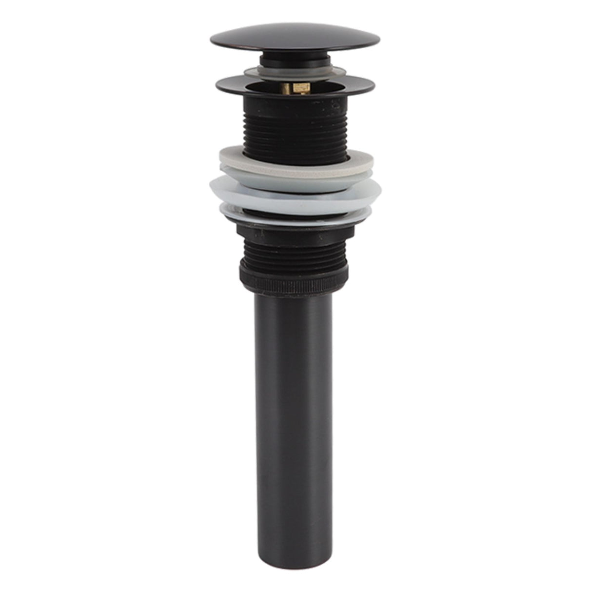 Bathroom Basin Sink Popping Up Drainer Lavatory Odor Resistant Sink Waste Drainer Black with Basket Without Overflow Hole