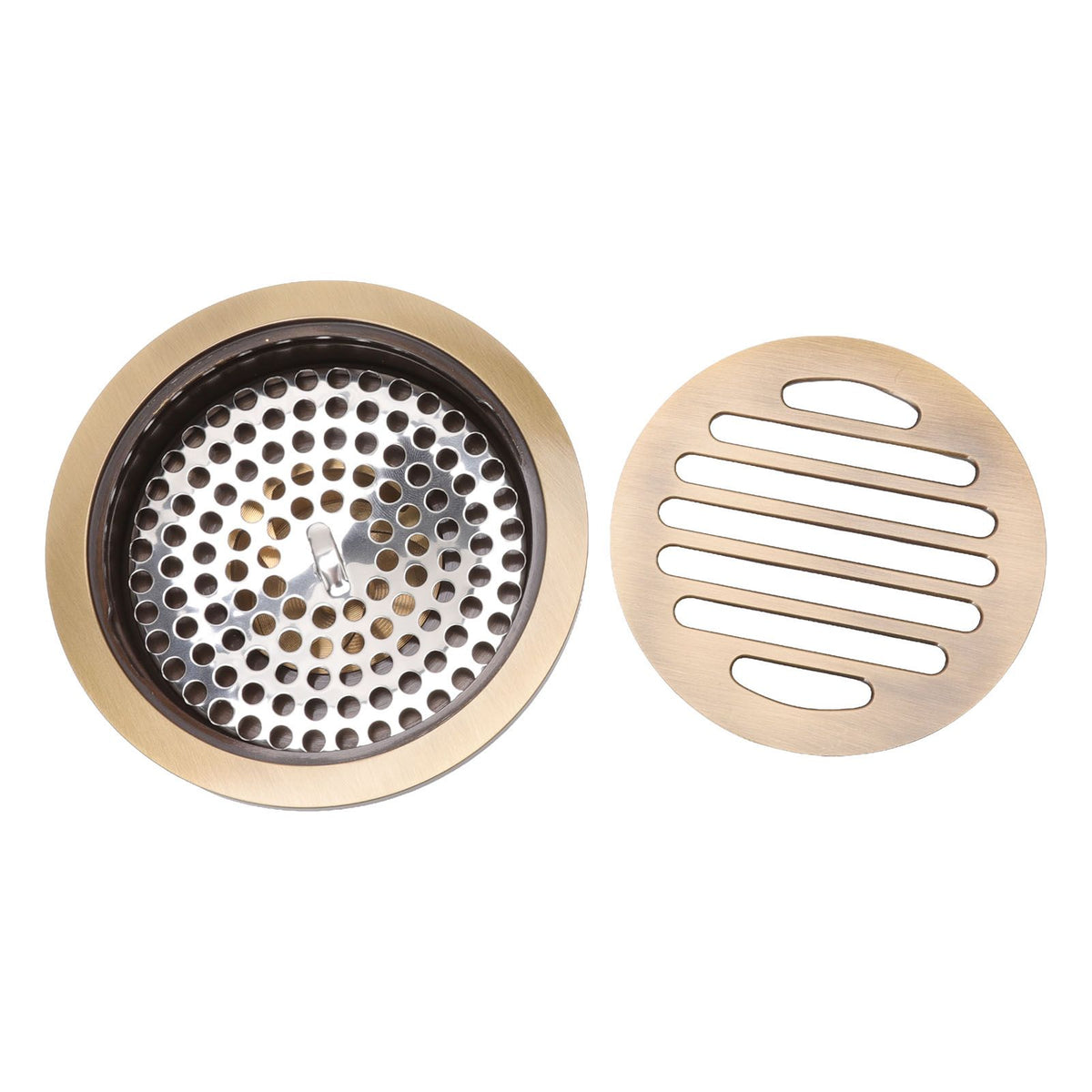 Round Shower Drain Vintage Style Robust Wearproof Sturdy Circle Floor Drain for Bathroom Garage