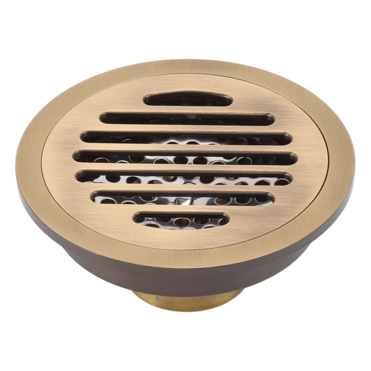 Round Shower Drain Vintage Style Robust Wearproof Sturdy Circle Floor Drain for Bathroom Garage