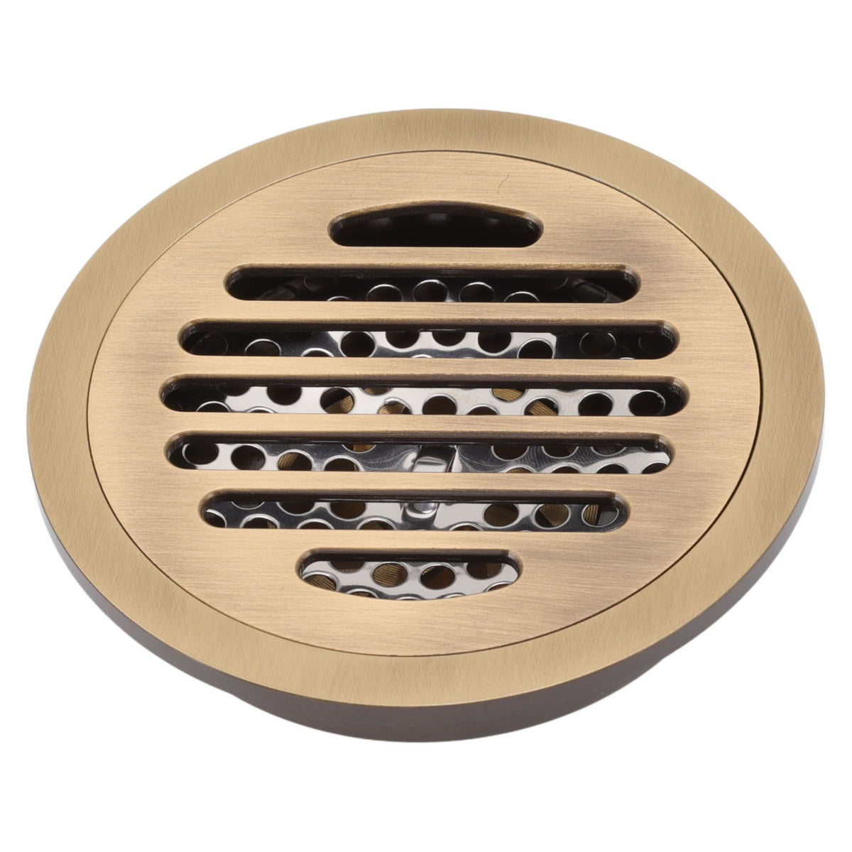 Round Shower Drain Vintage Style Robust Wearproof Sturdy Circle Floor Drain for Bathroom Garage