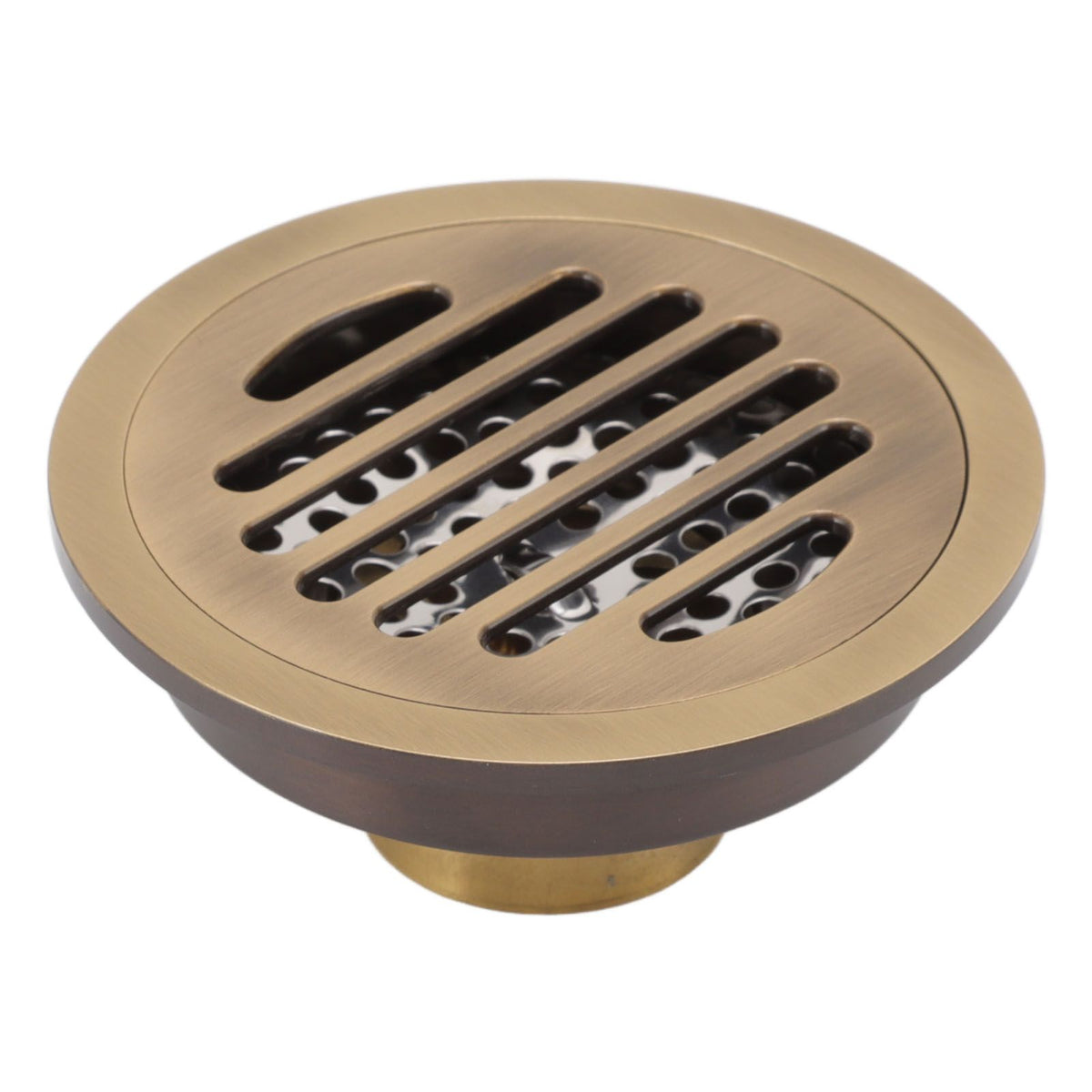 Round Shower Drain Vintage Style Robust Wearproof Sturdy Circle Floor Drain for Bathroom Garage