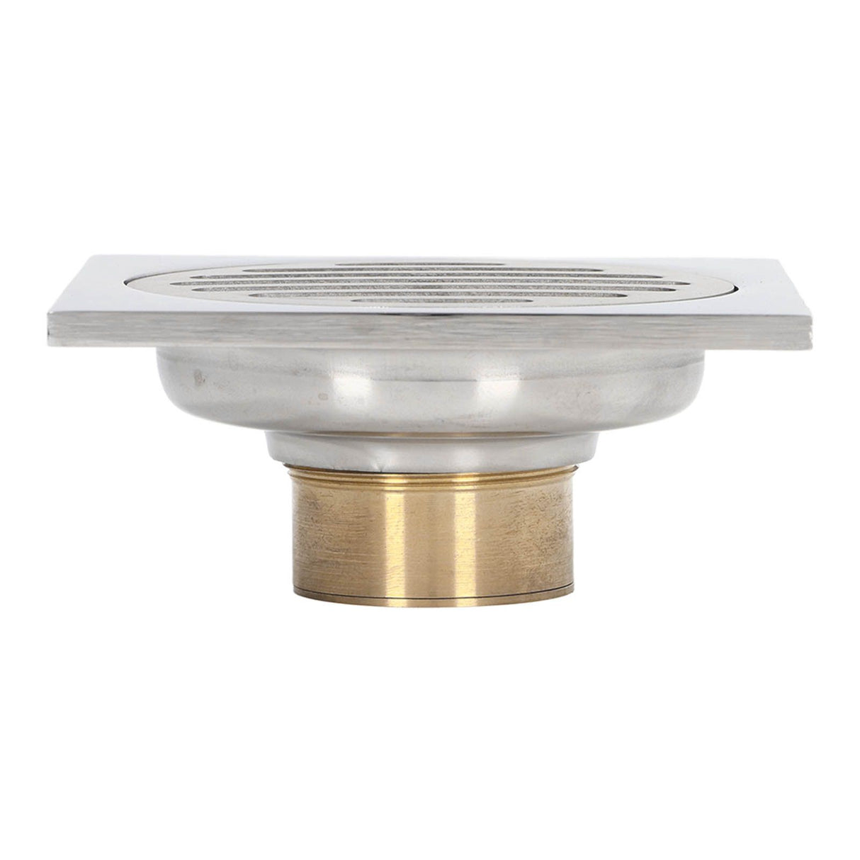 Squared Floor Drain Electroplating Metal High Flow Shower Floor Drain with Cover for Bathroom