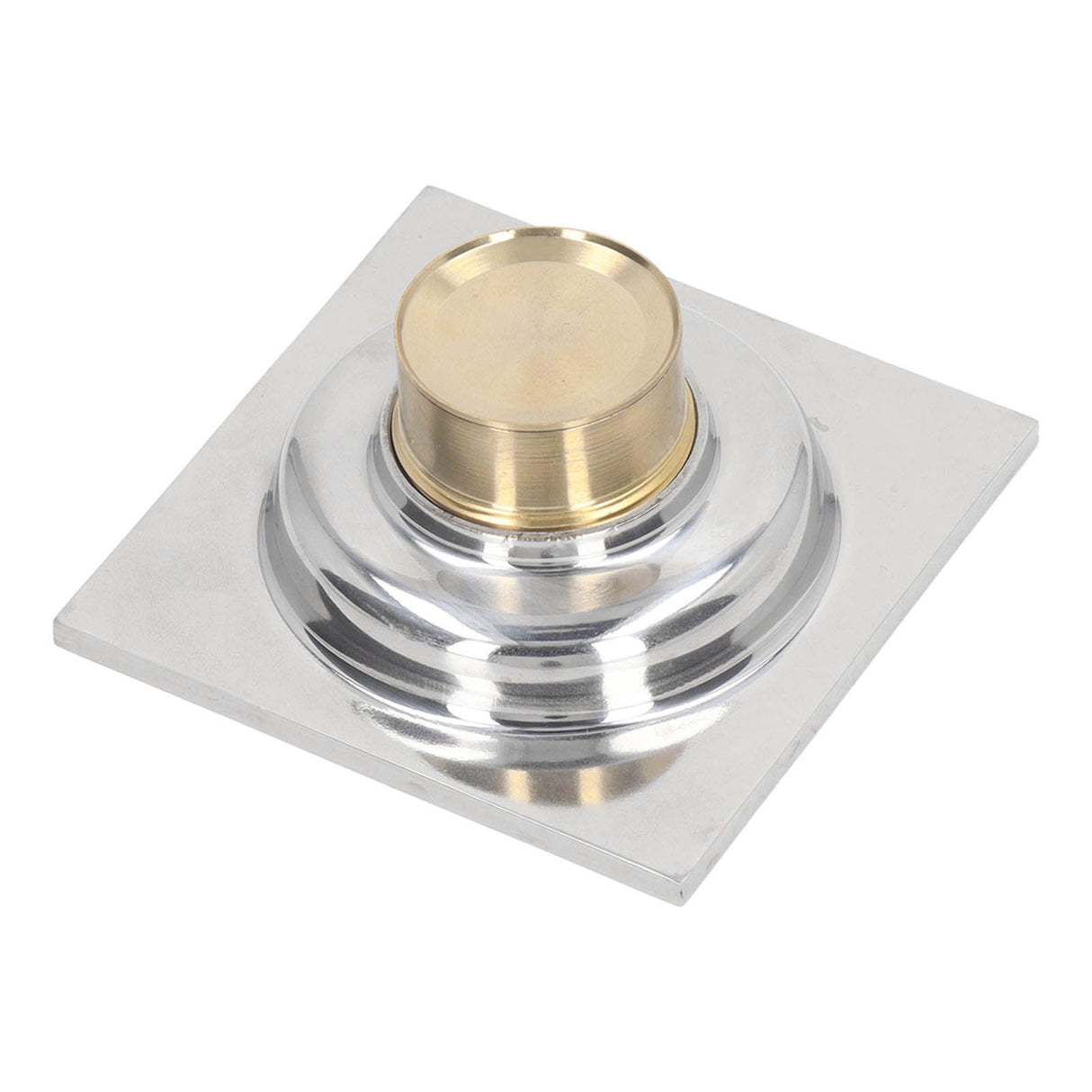 Squared Floor Drain Electroplating Metal High Flow Shower Floor Drain with Cover for Bathroom