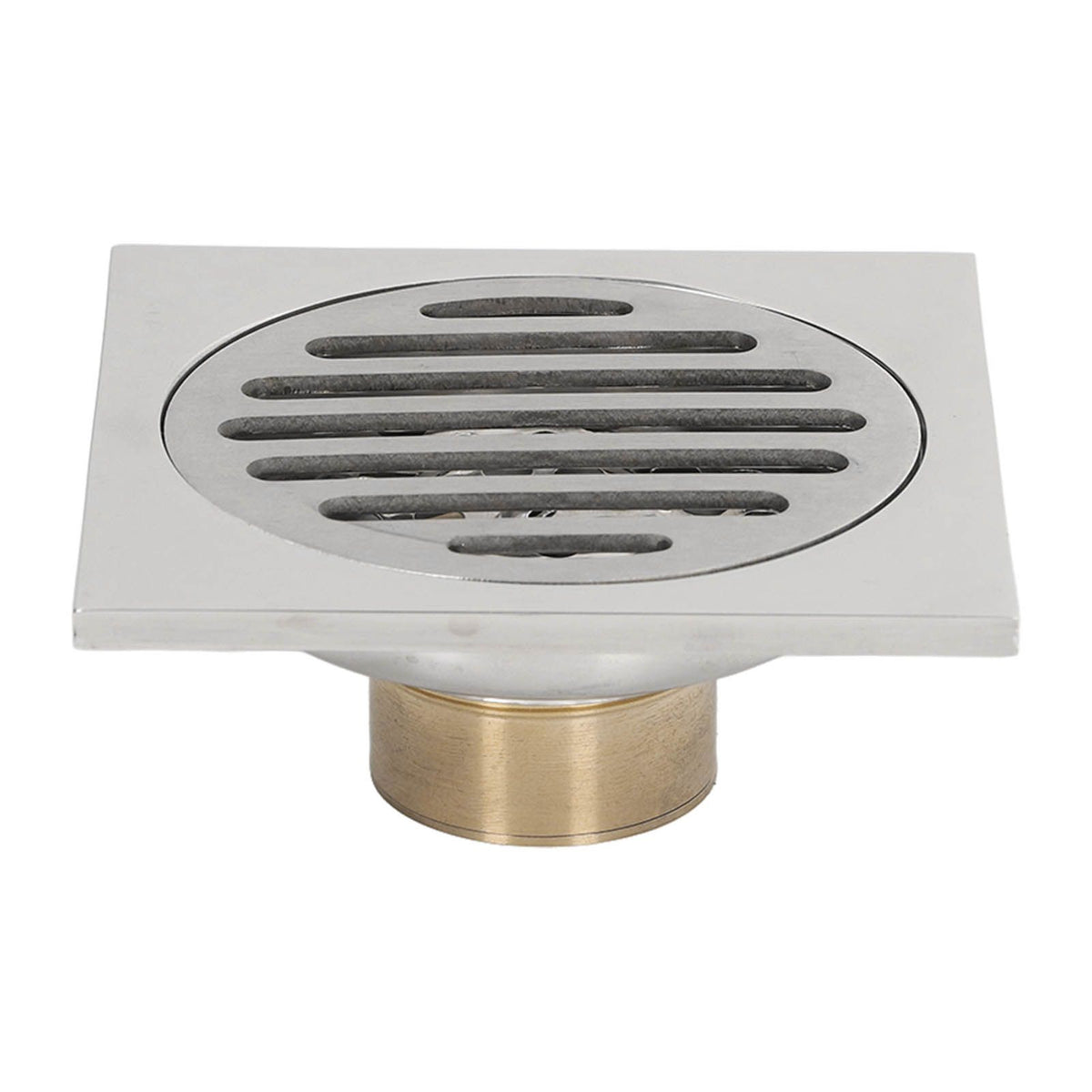 Squared Floor Drain Electroplating Metal High Flow Shower Floor Drain with Cover for Bathroom