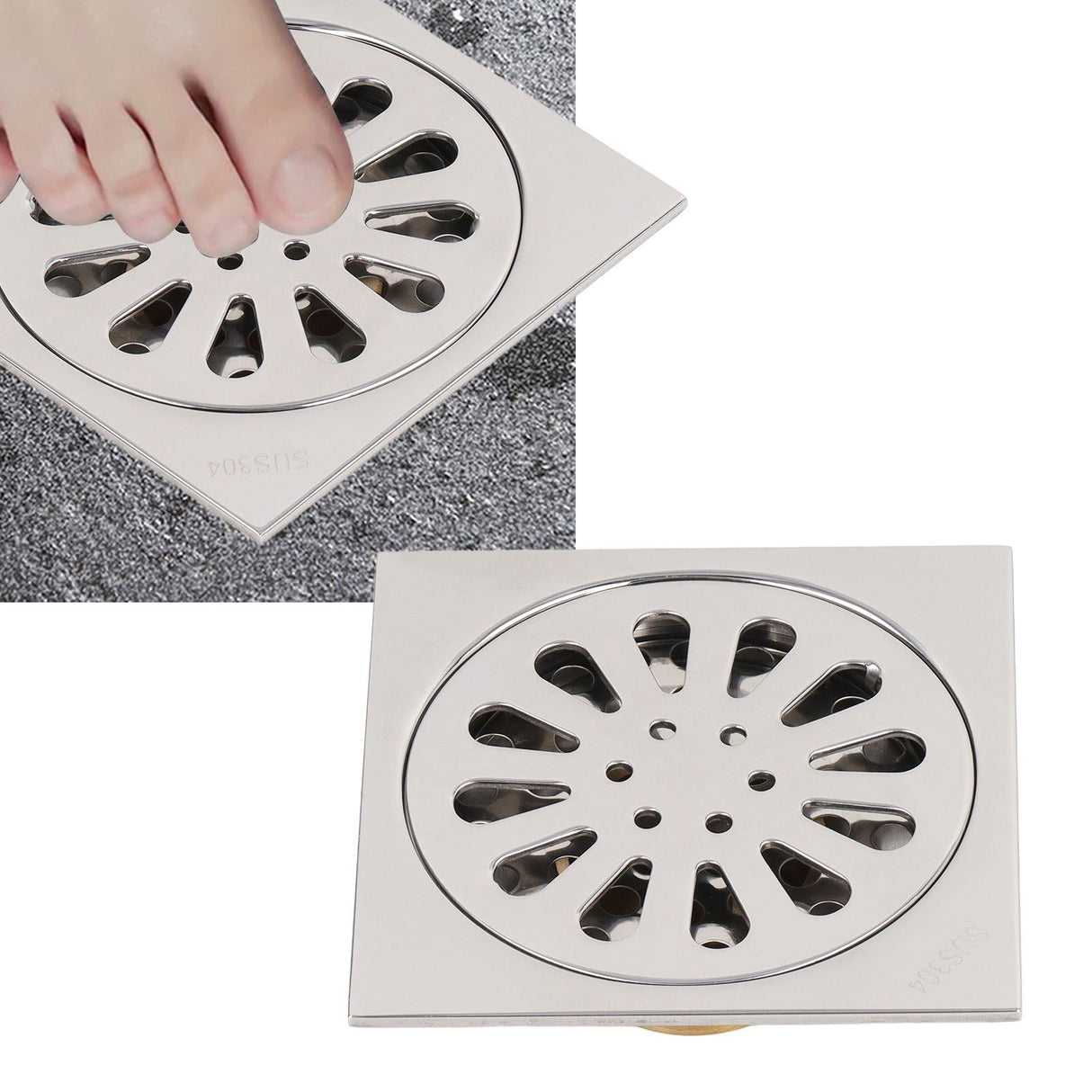Deodorant Floor Drain Electroplating Copper Stainless Steel Insect Prevention Fast Drainage for Bathroom Washing Machine