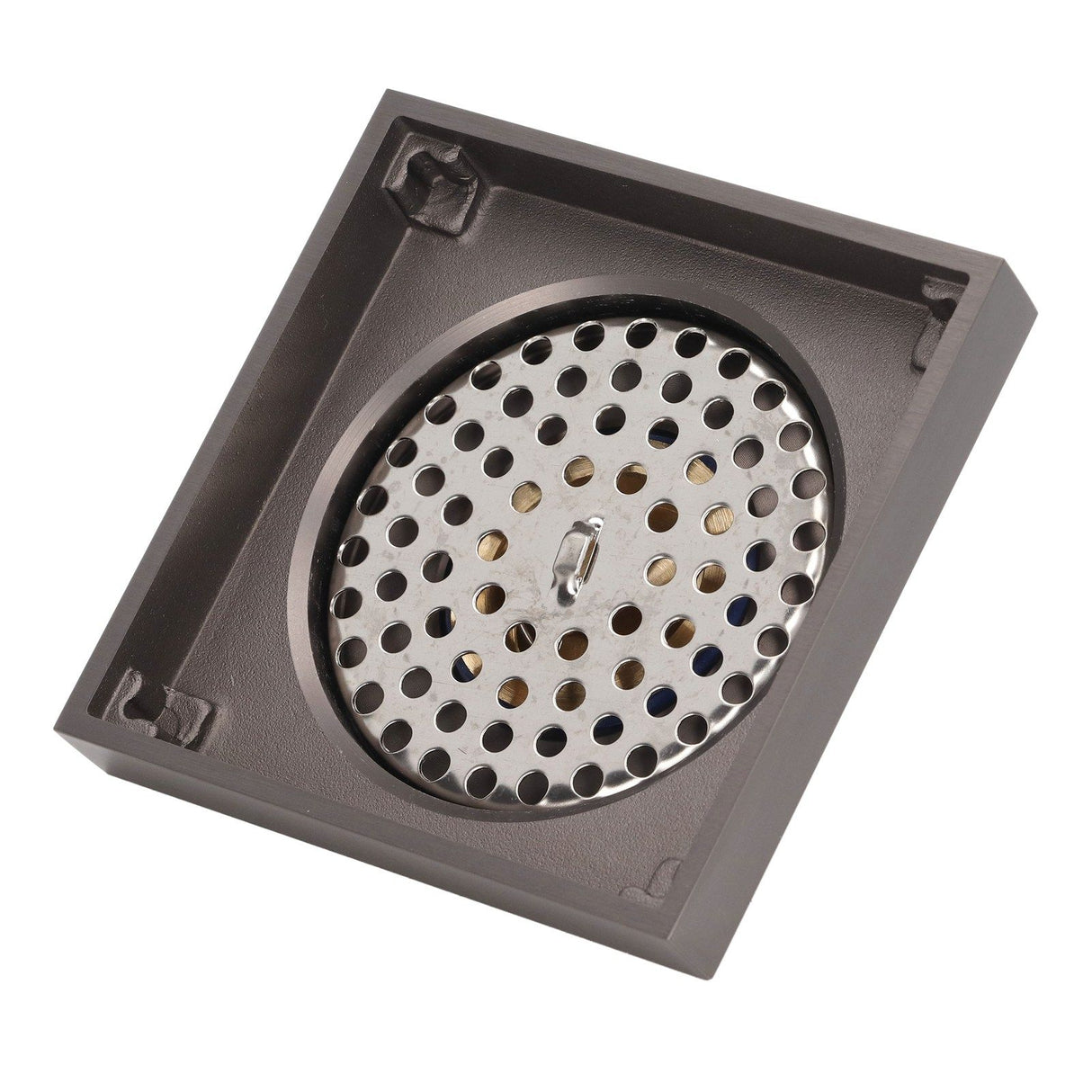Shallow Water Floor Drain Copper Stainless Steel Odorless Insect Proof Fast Drainage for Bathroom Kitchen Gray