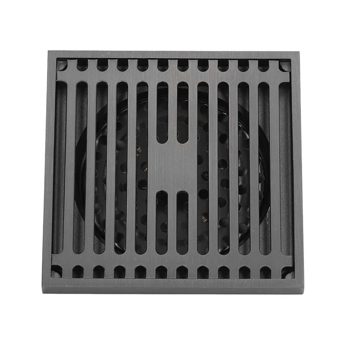 Floor Drain Stainless Steel Square Anti Odor Large Displacement Bathroom Grate for Home Balcony Grey
