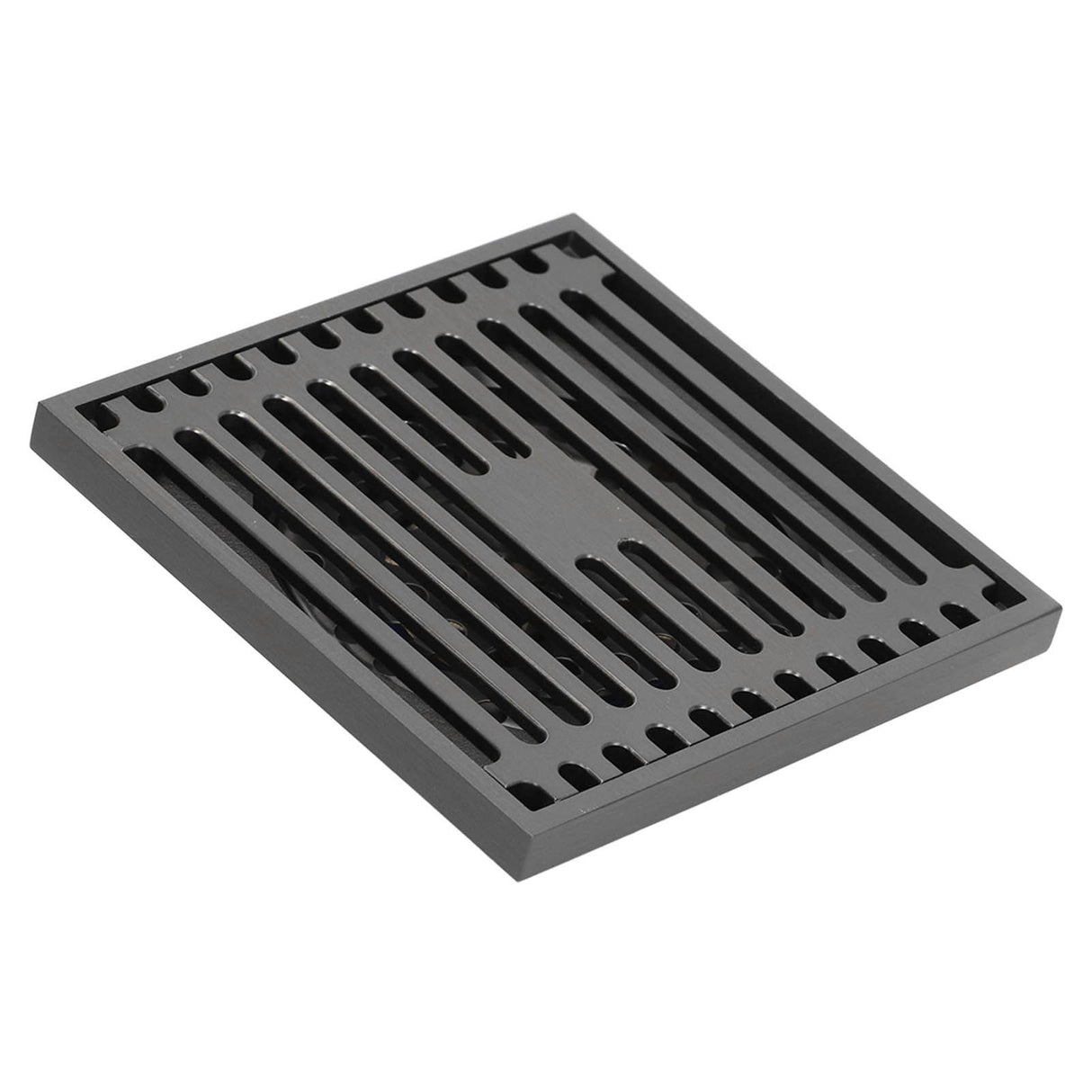 Floor Drain Stainless Steel Square Anti Odor Large Displacement Bathroom Grate for Home Balcony Grey