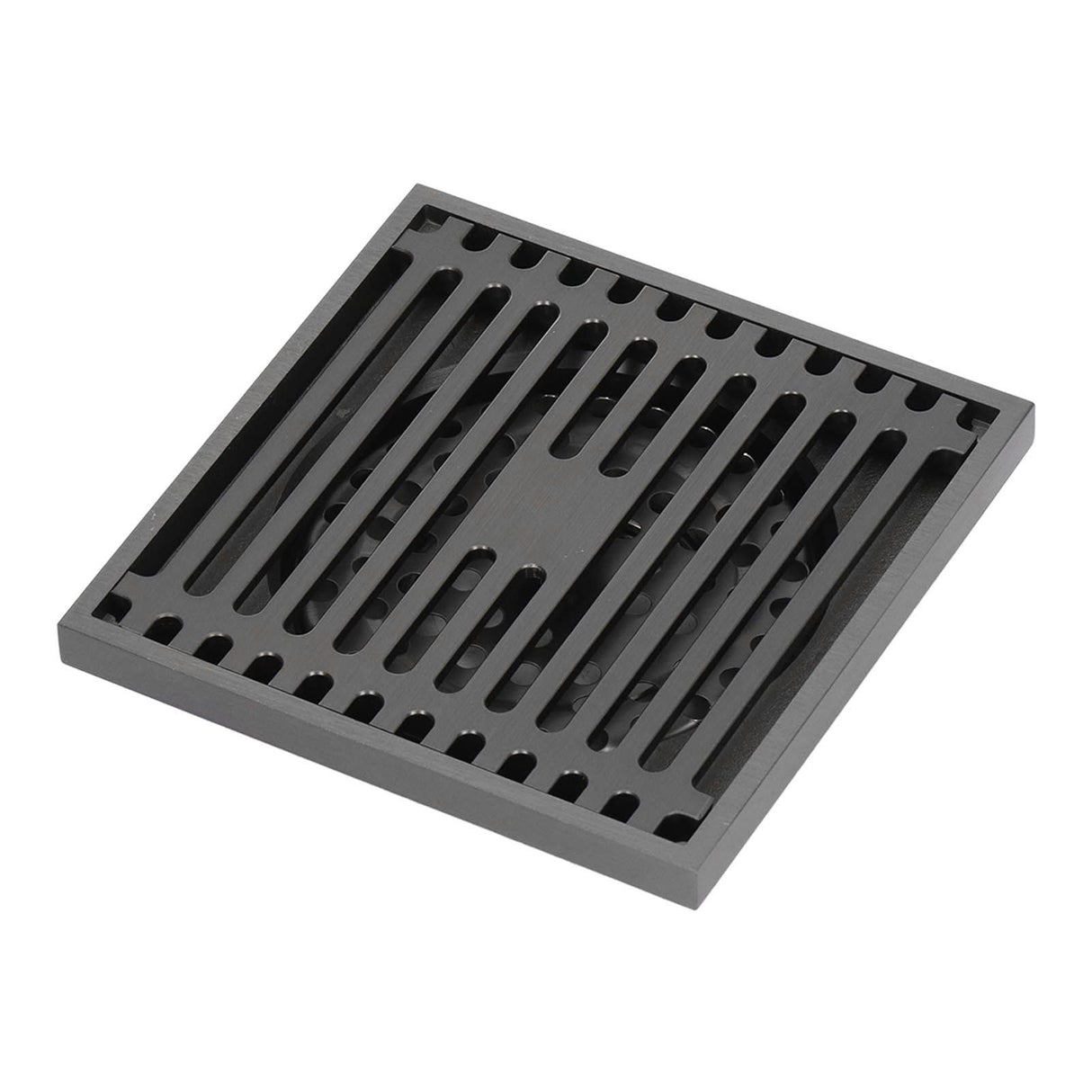 Floor Drain Stainless Steel Square Anti Odor Large Displacement Bathroom Grate for Home Balcony Grey