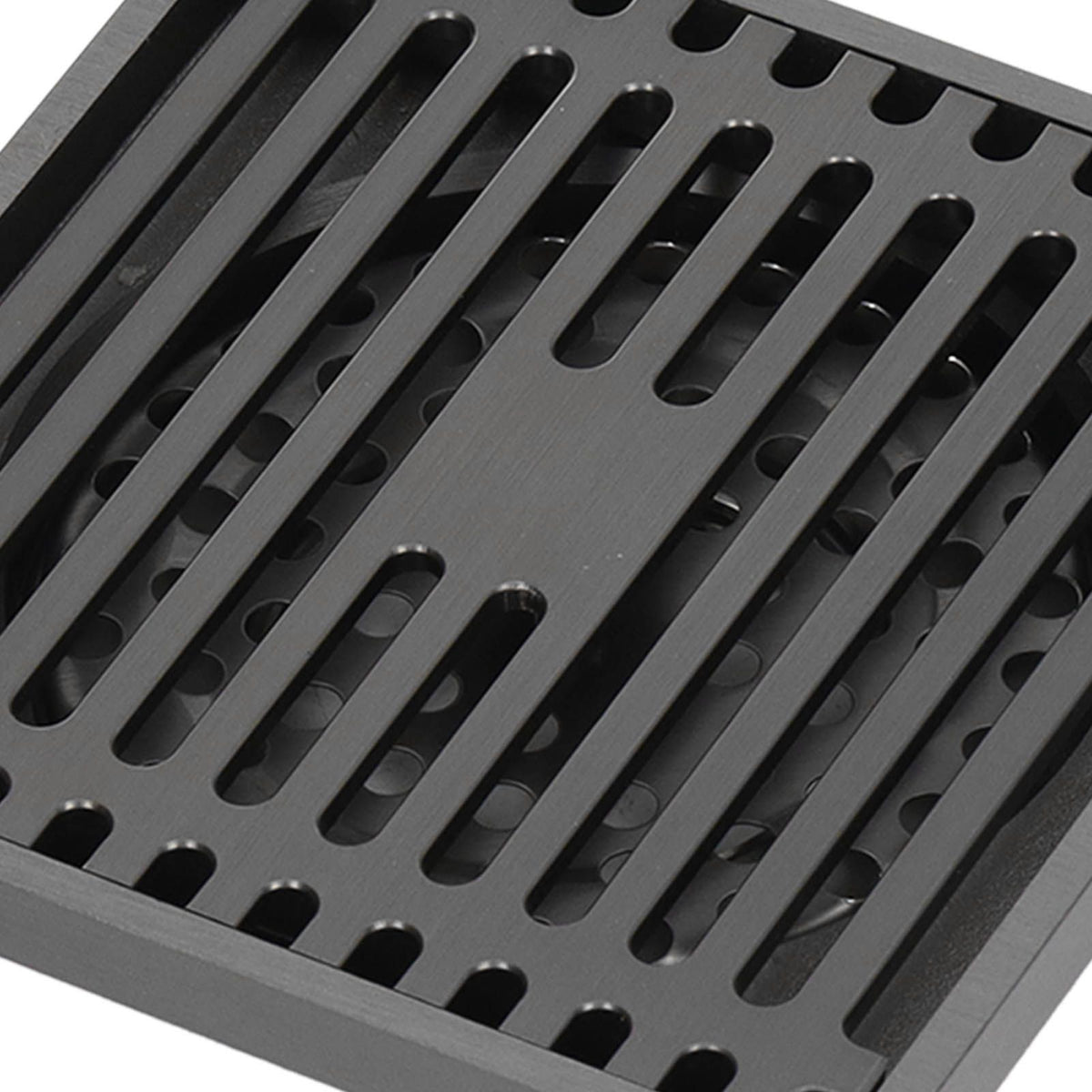 Floor Drain Stainless Steel Square Anti Odor Large Displacement Bathroom Grate for Home Balcony Grey
