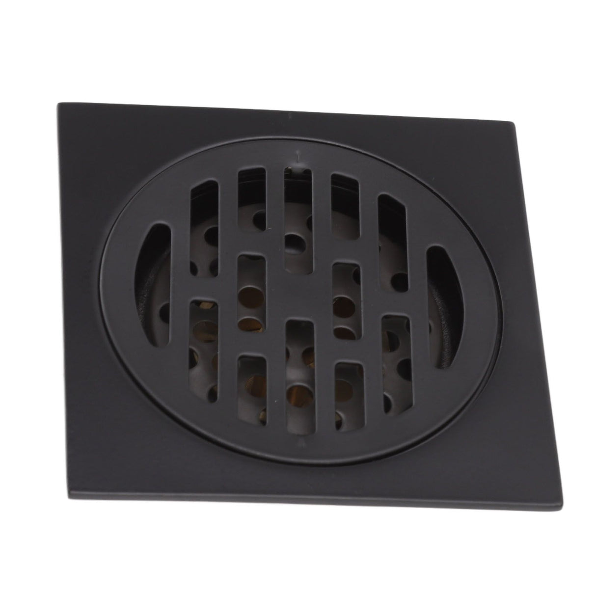 Floor Drain European Style Antique Stainless Steel and Copper Square Shower Grate for Balcony Kitchen Black