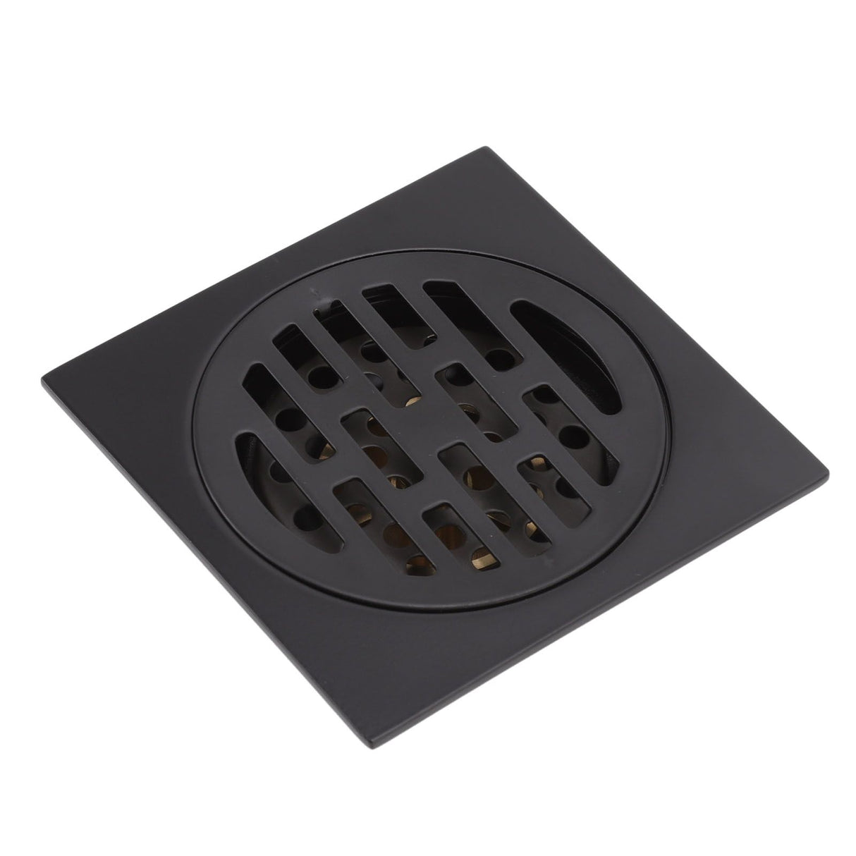 Floor Drain European Style Antique Stainless Steel and Copper Square Shower Grate for Balcony Kitchen Black