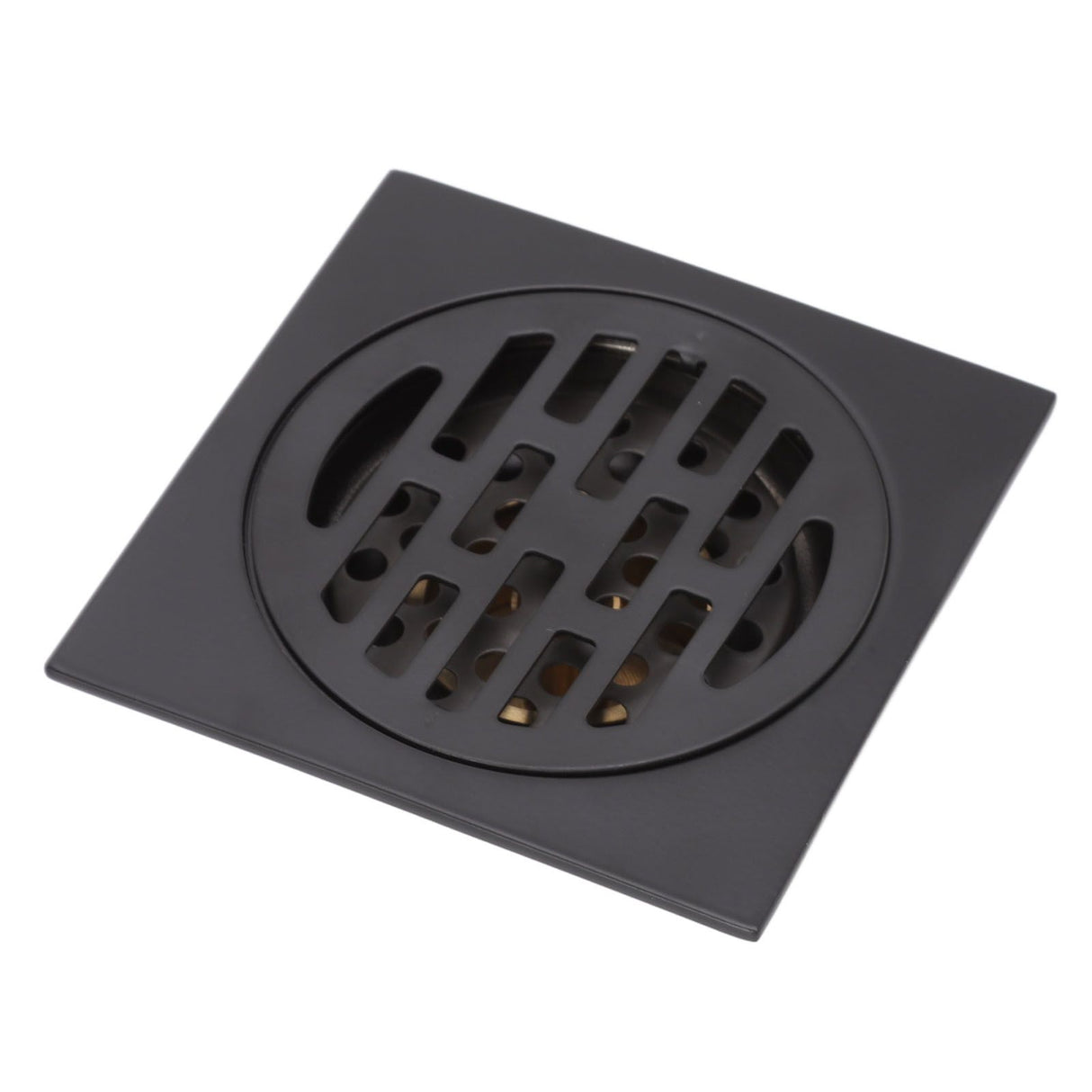 Floor Drain European Style Antique Stainless Steel and Copper Square Shower Grate for Balcony Kitchen Black