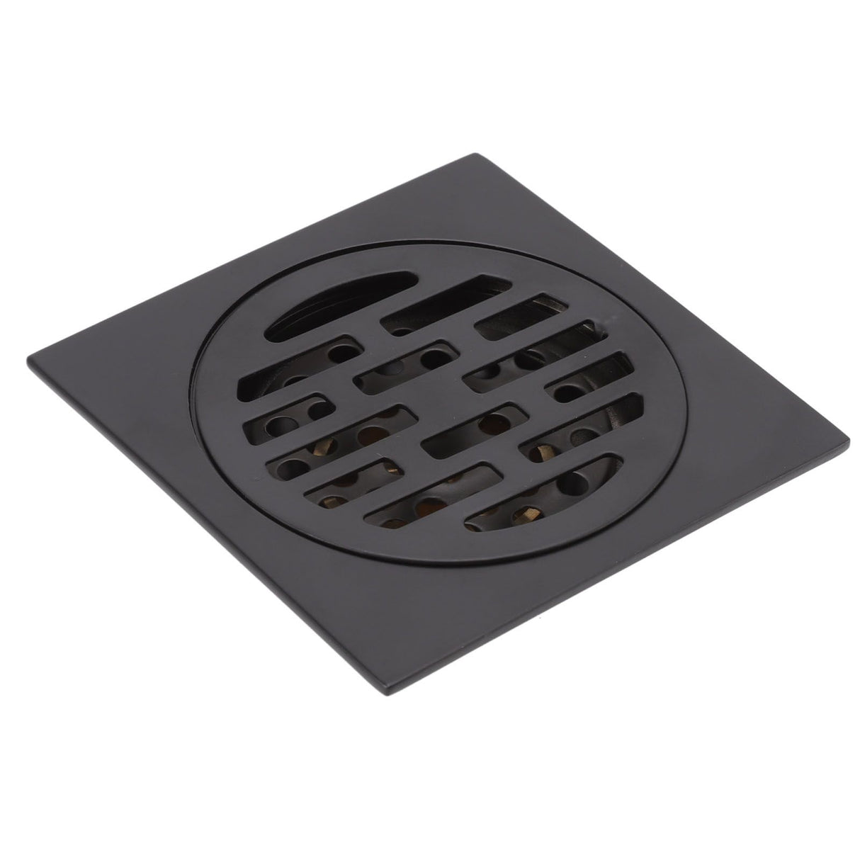 Floor Drain European Style Antique Stainless Steel and Copper Square Shower Grate for Balcony Kitchen Black