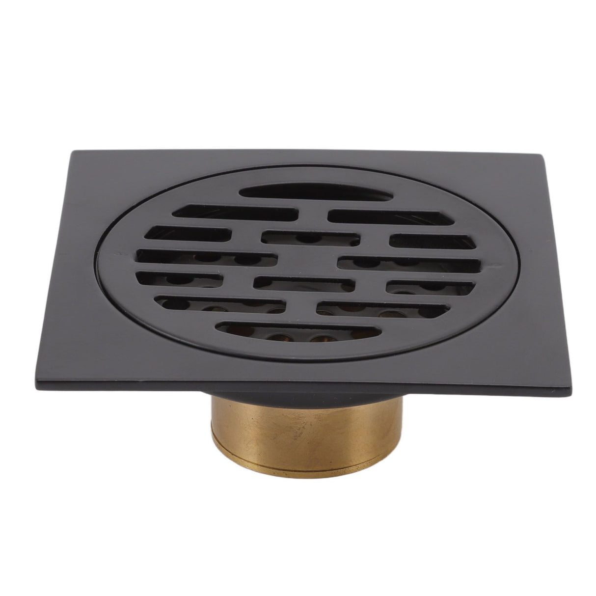 Floor Drain European Style Antique Stainless Steel and Copper Square Shower Grate for Balcony Kitchen Black