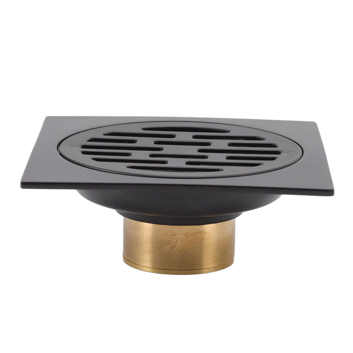 Floor Drain European Style Antique Stainless Steel and Copper Square Shower Grate for Balcony Kitchen Black