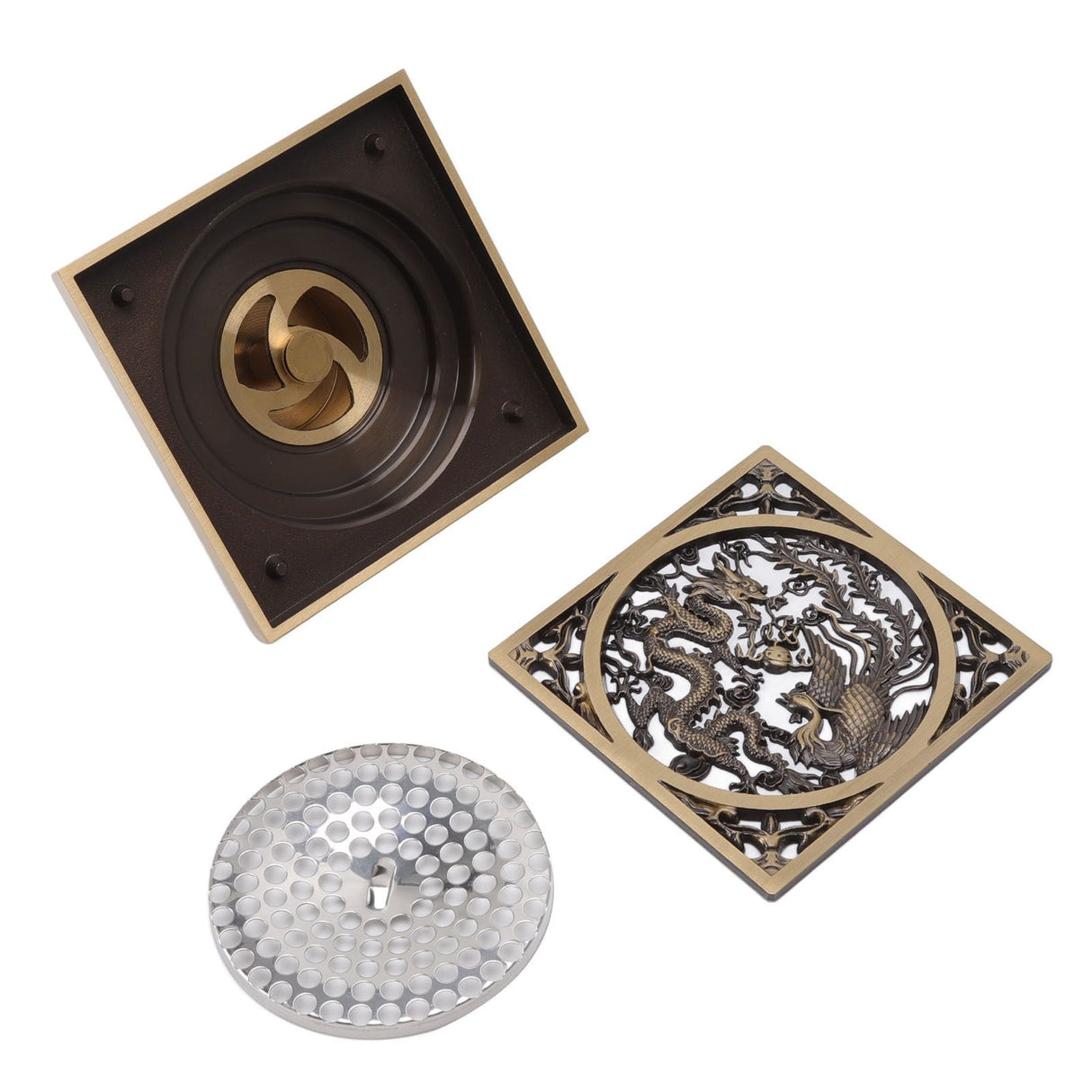 Antique Deodorant Floor Drain European Style Square Shower Floor Drain for Kitchens Bathrooms Garages Basements Balconies