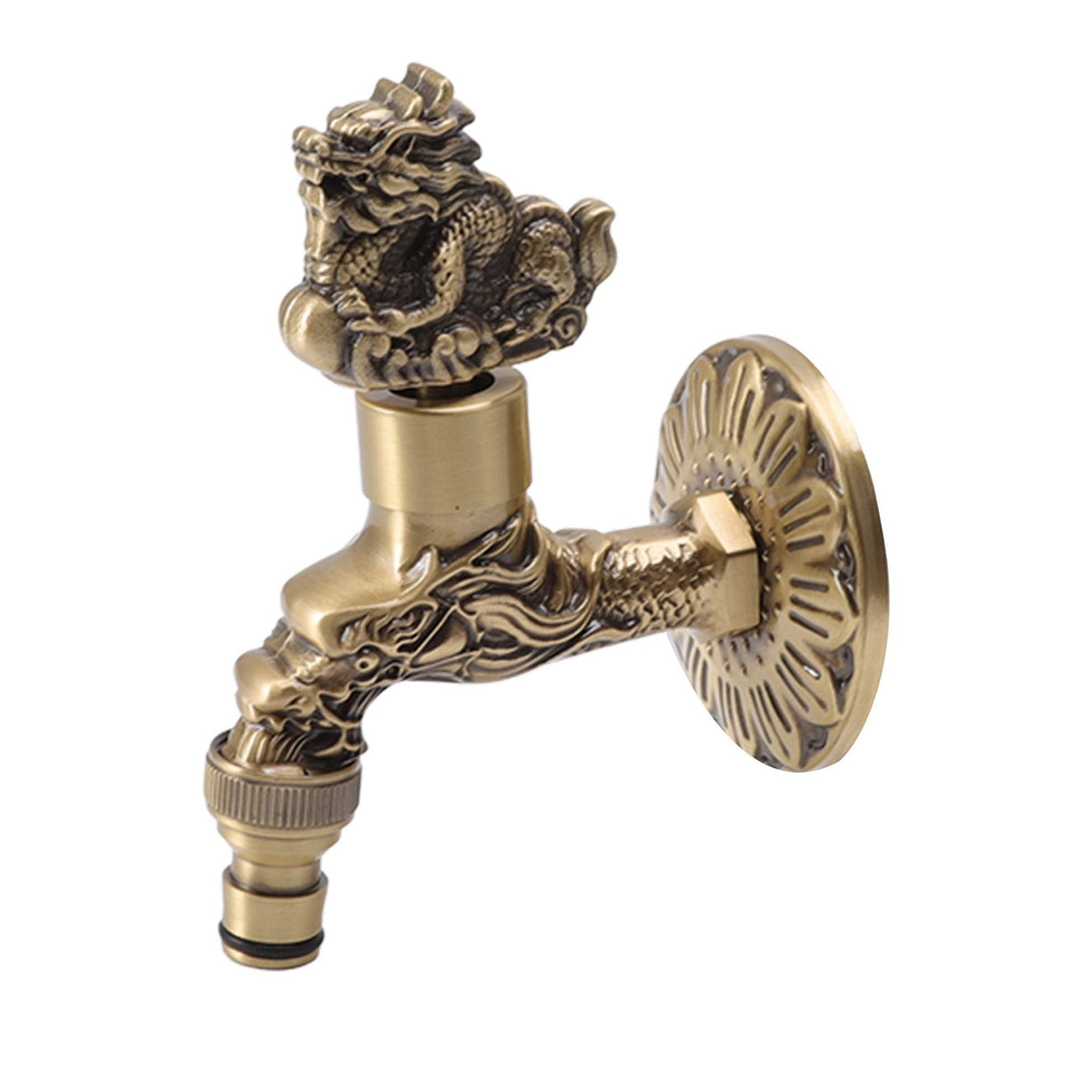 Water Faucet Copper Tap G1/2 Female Thread Home Decoration for Sink Basin Bathroom Kylin and Dragon Pattern