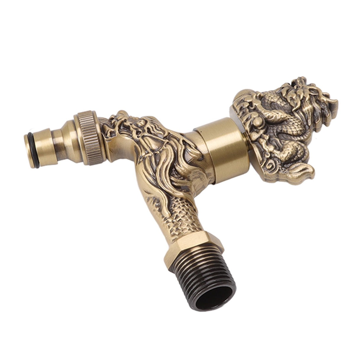 Water Faucet Copper Tap G1/2 Female Thread Home Decoration for Sink Basin Bathroom Kylin and Dragon Pattern