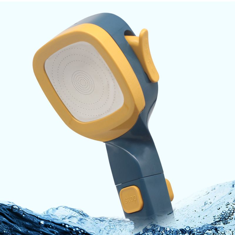 4 Gear Showerhead with Filter Strong Performance Stable Simple Universal Shower Head for Bathroom G1/2 Dark Blue Yellow
