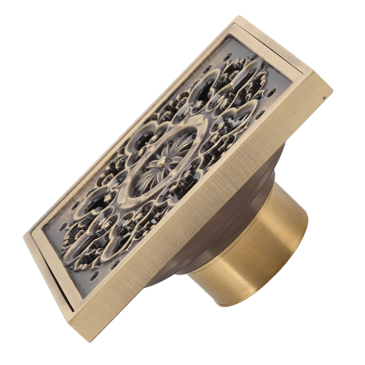 Copper Floor Drain Squared Retro Large Flow Odor Proof Shower Drain for Bathroom