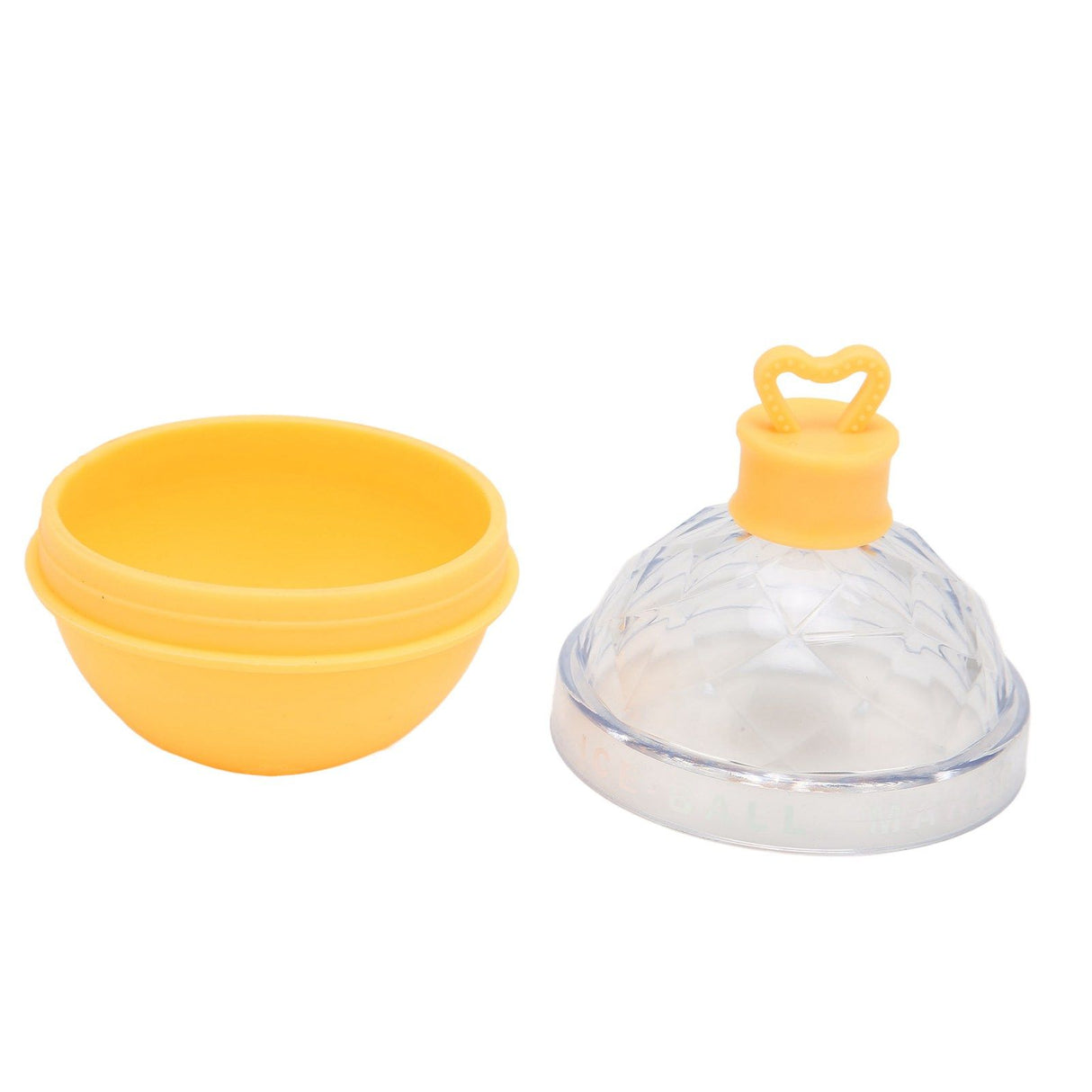 Ice Ball Mould Soft Bottom Cute Shape Round Ice Mold Maker for Wine Coffee Fruit Tea Yellow