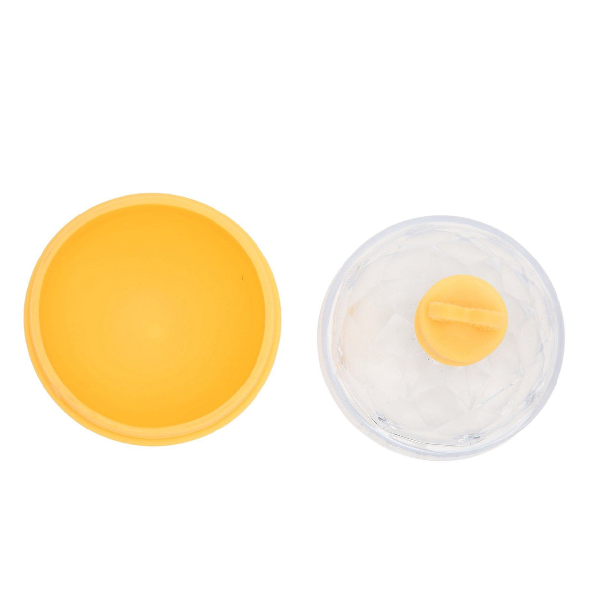 Ice Ball Mould Soft Bottom Cute Shape Round Ice Mold Maker for Wine Coffee Fruit Tea Yellow