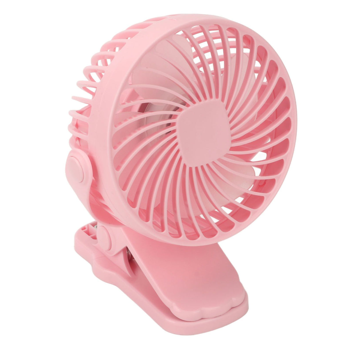 Clip On Fan ABS 720 Degree 3 Gears Noiseless USB Battery Powered Mini Fan for Desktop Office Dormitory Pink