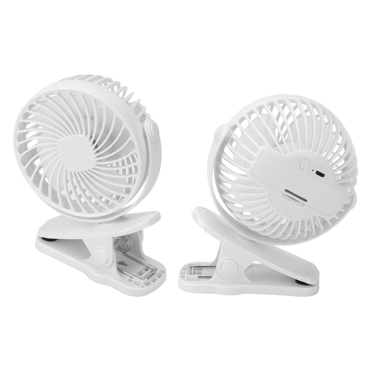 Clip On Fan ABS 720 Degree 3 Gears Noiseless USB Battery Powered Mini Fan for Desktop Office Dormitory White