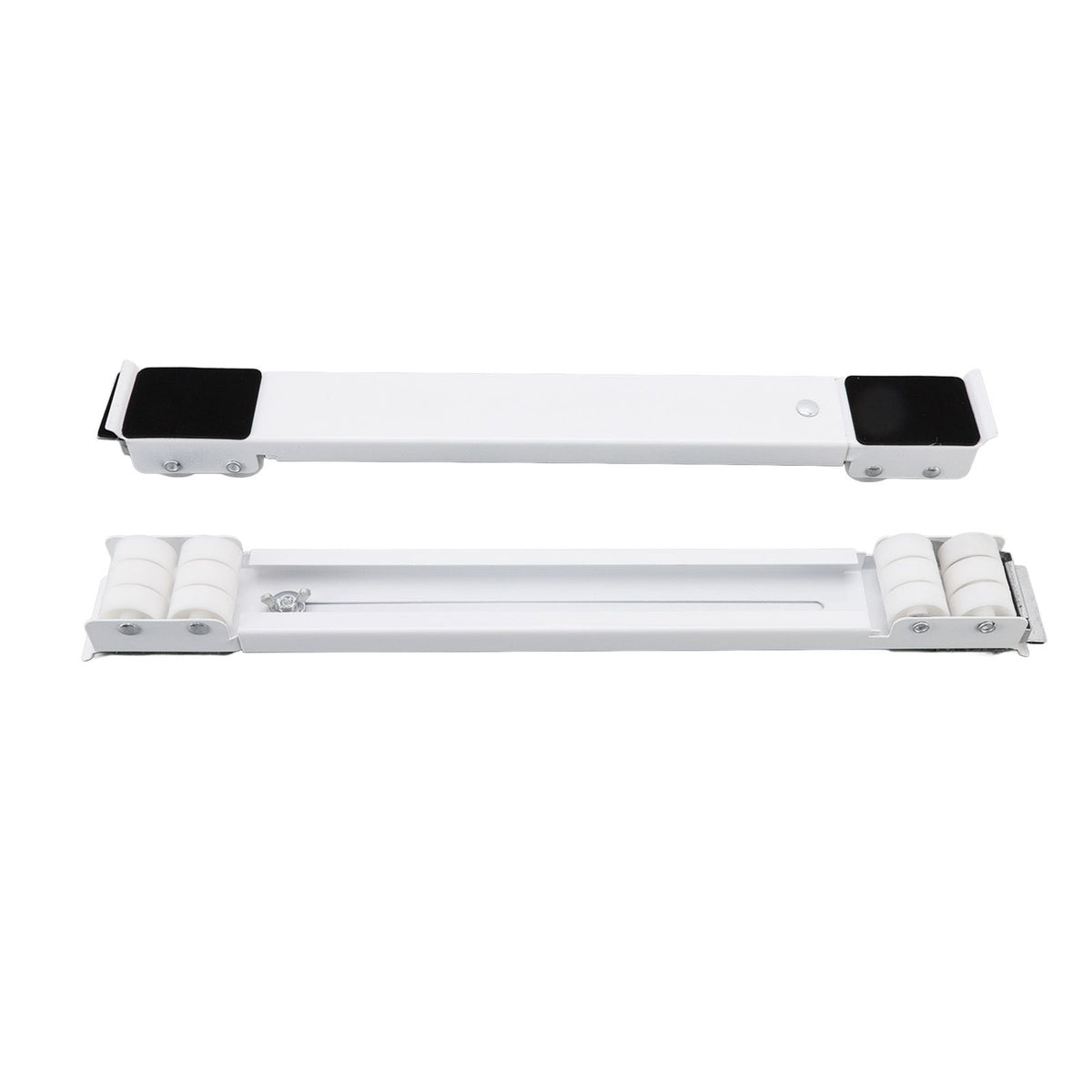 Universal Appliances Pulley Bracket 300KG Load Bearing Retractable Moving Rollers Base with Pry Bar for Washing Machine White