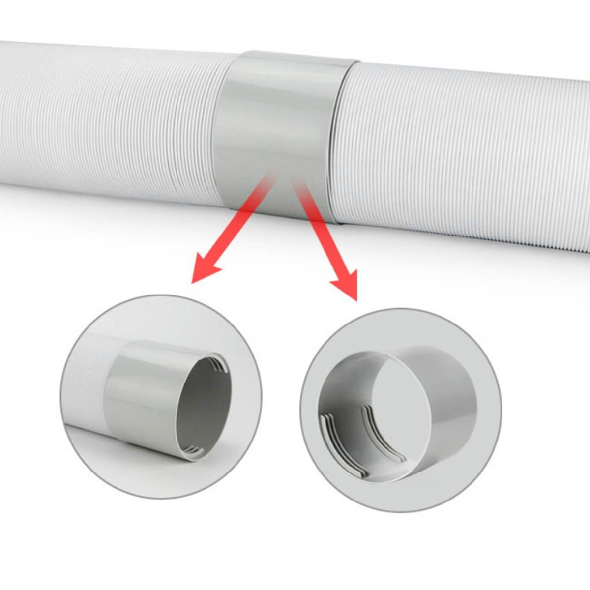 Air Conditioner Exhaust Hose Coupler 5.9in Universal Coupling Connector AC Coupling Extension Support CW CCW Thread