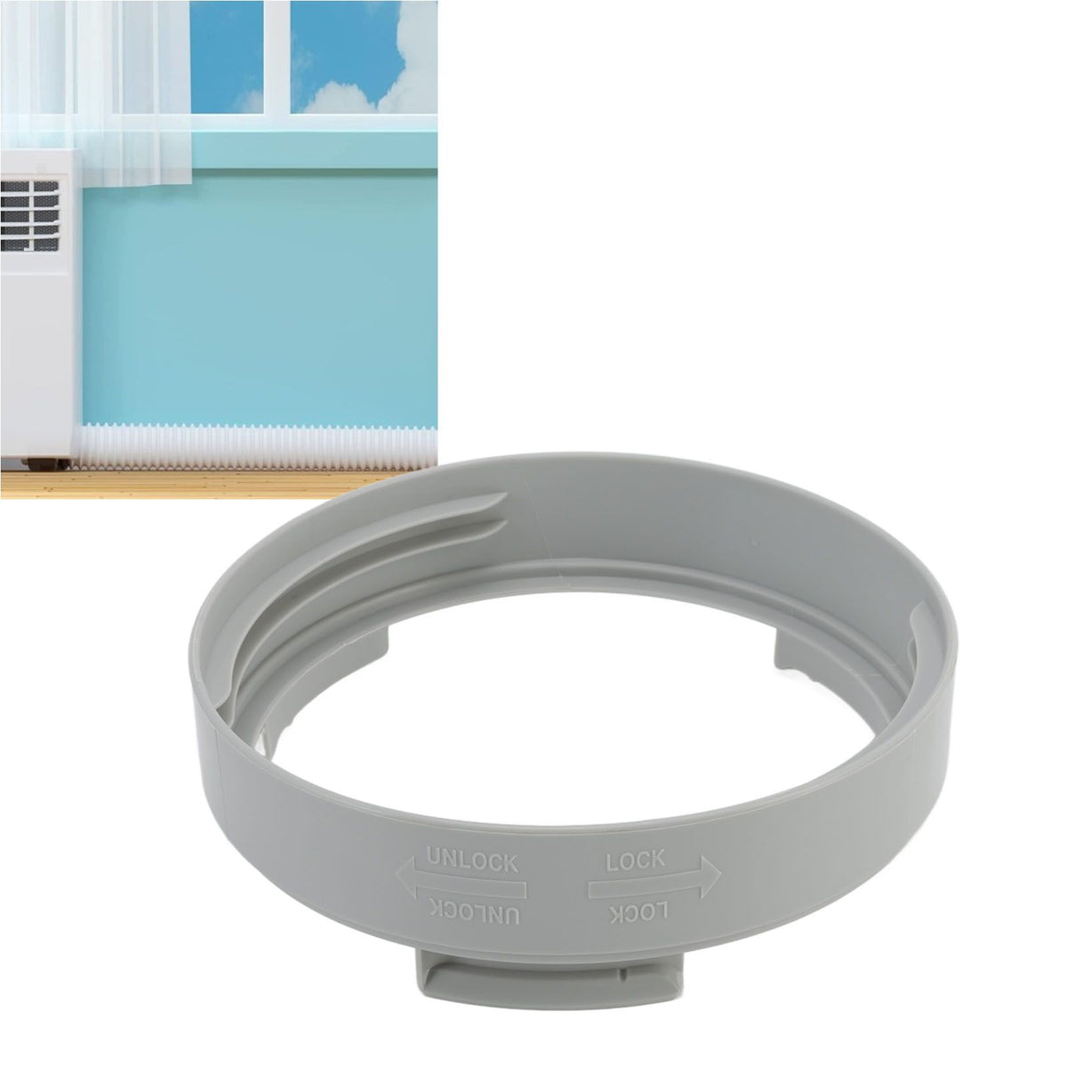 Air Conditioner Exhaust Hose Coupler 5.9in Universal Round Connector AC Coupling Extension Support CW CCW Thread for 150mm Hose