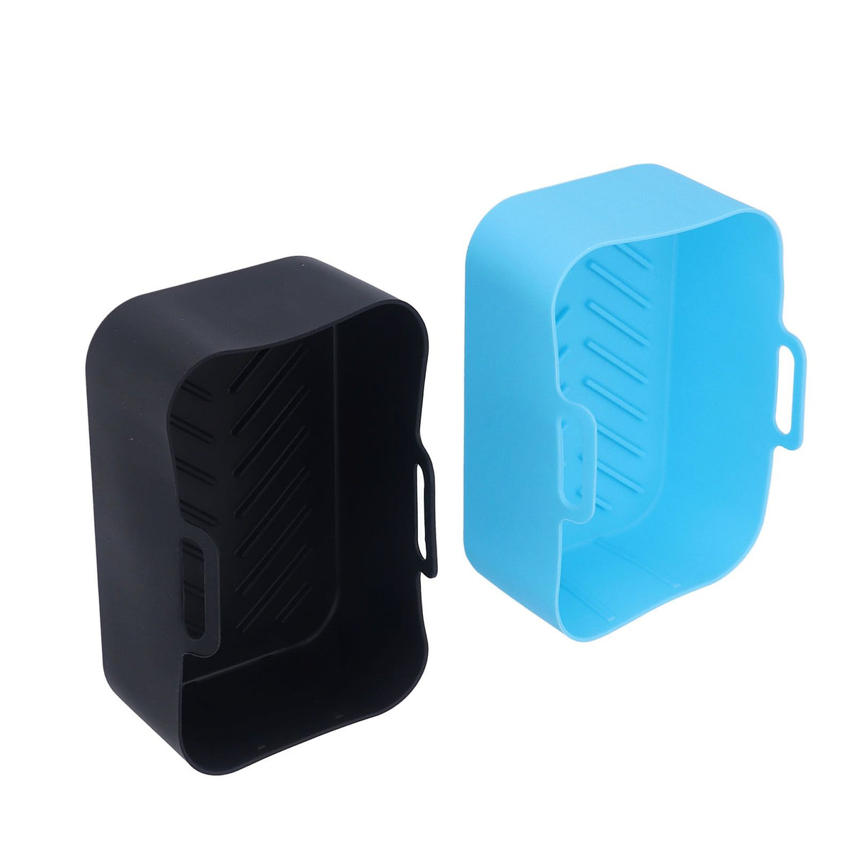 2pcs Fryer Silicone Pot Non Stick Reusable Liner Basket Replacement for Ninja DZ201 Foodi 8QT Blue and Black
