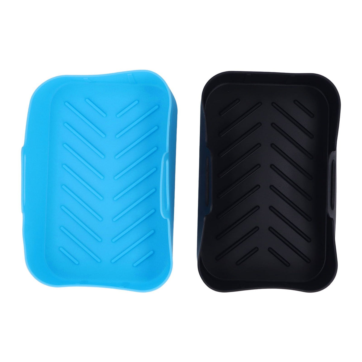2pcs Fryer Silicone Pot Non Stick Reusable Liner Basket Replacement for Ninja DZ201 Foodi 8QT Blue and Black