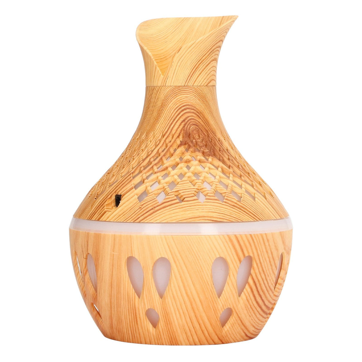 Aromatherapy Humidifier 300ml Wood Grain Design USB Powered Desktop Humidifier with LED Color Light for Home