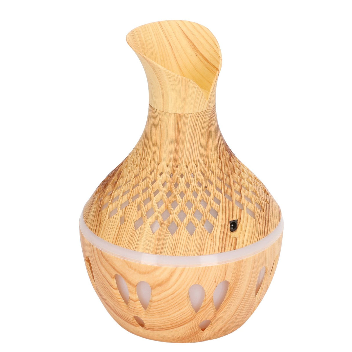 Aromatherapy Humidifier 300ml Wood Grain Design USB Powered Desktop Humidifier with LED Color Light for Home