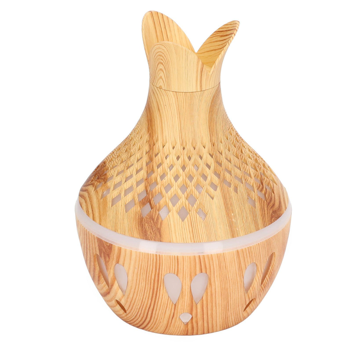 Aromatherapy Humidifier 300ml USB Powered Wood Grain Desktop Humidifier with LED Color Light for Home Bedroom