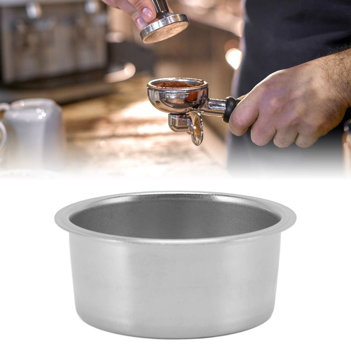 51mm Coffee Filter Basket Stainless Steel Non Pressurized with Fine Filter Coffee 2 Cup Filter for Coffee Machine Home