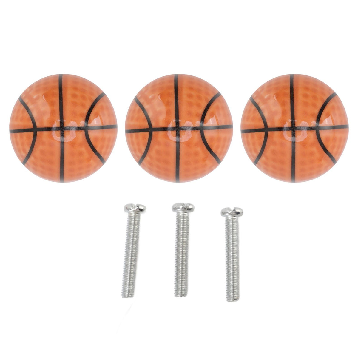 3 Set Basketball Cabinet Kitchen Home Knobs Ball Type Single Hole Drawer Ceramic Handle