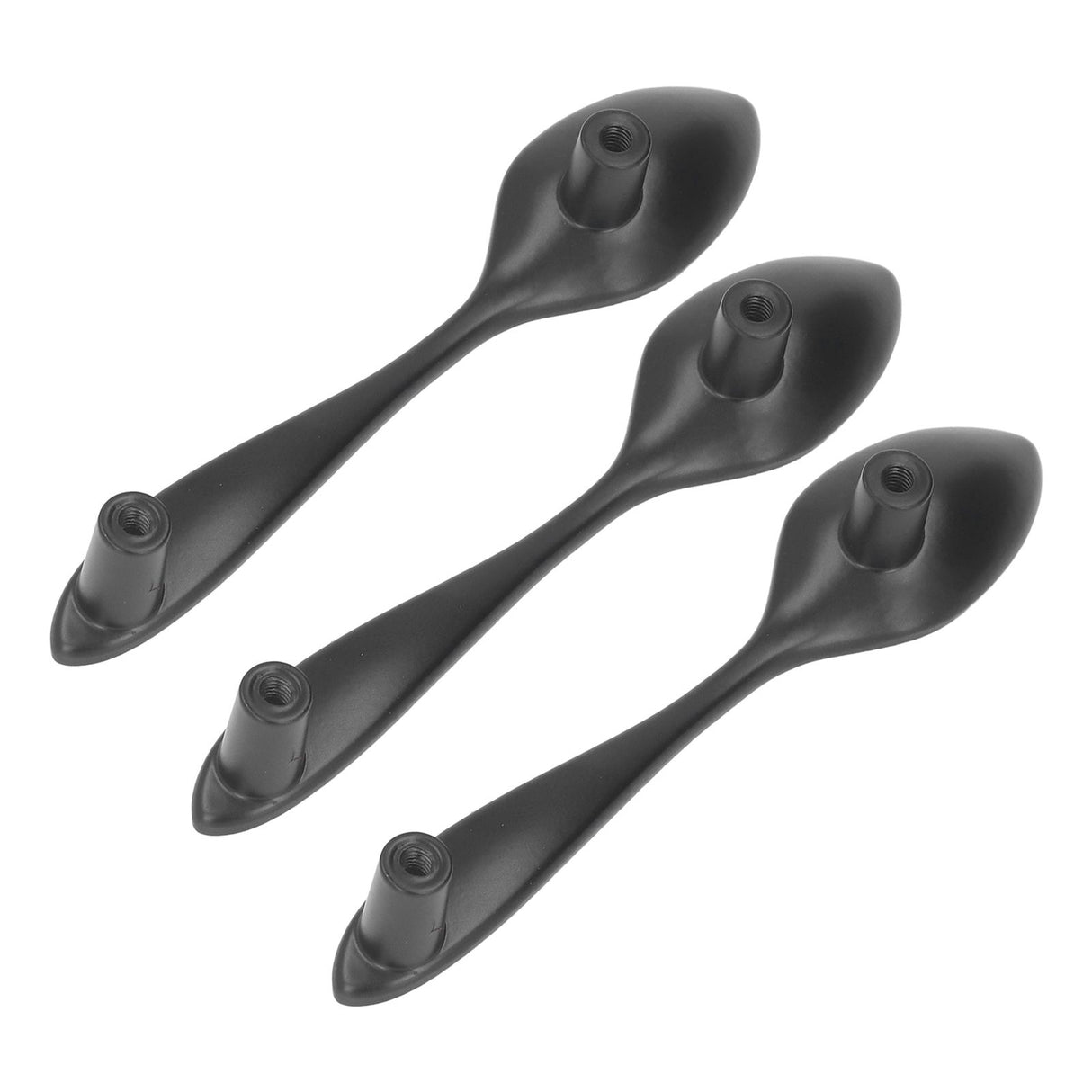 3Set Door Handles Thickened Cutlery Tableware Shaped Cabinet Pulls for Drawer Wardrobe Bookshelves Black Spoon