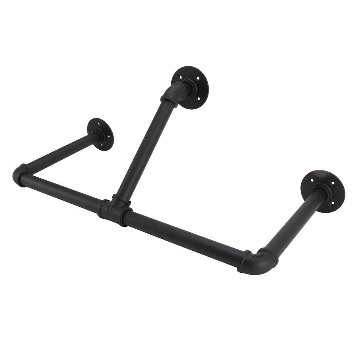22in Industrial Pipe Clothing Display Rack Wall Mounted Clothes Rack Hanger Iron Clothes Hanging Rod Bar for Home Hotel