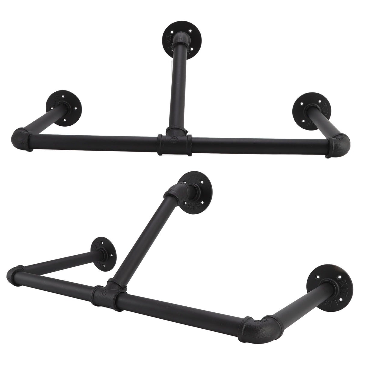 22in Industrial Pipe Clothing Display Rack Wall Mounted Clothes Rack Hanger Iron Clothes Hanging Rod Bar for Home Hotel