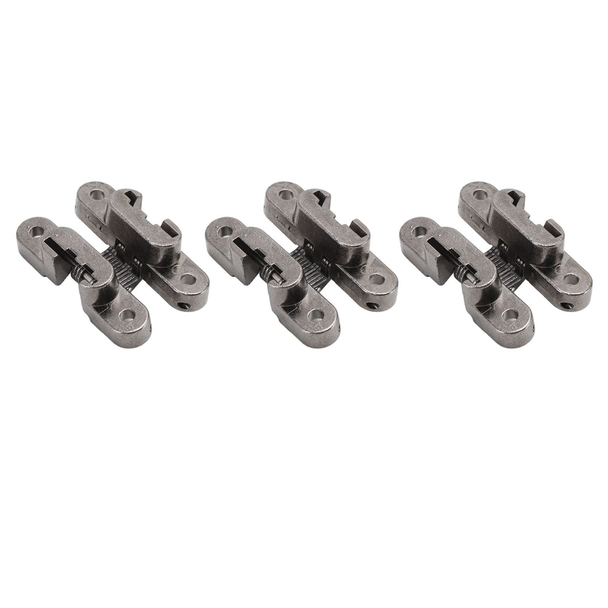3 Pcs 43mm Mini Door Lock Hinges Invisible 180 Degree Zinc Alloy Cross Hinge for Cabinet Jewel Box